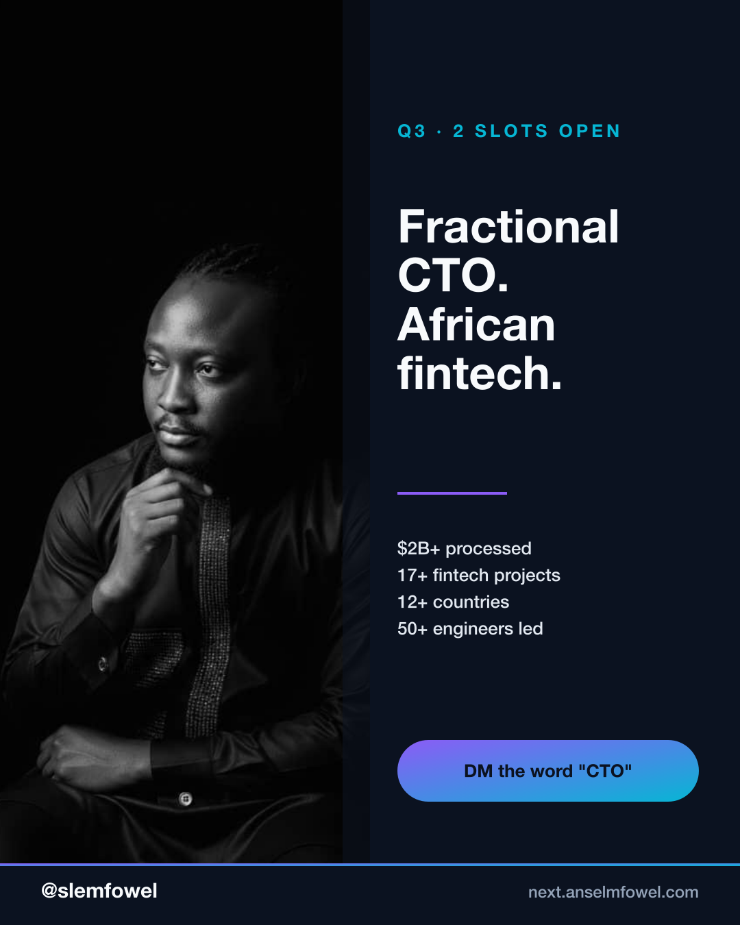 Fractional CTO · Q3 open — Anselm Fowel