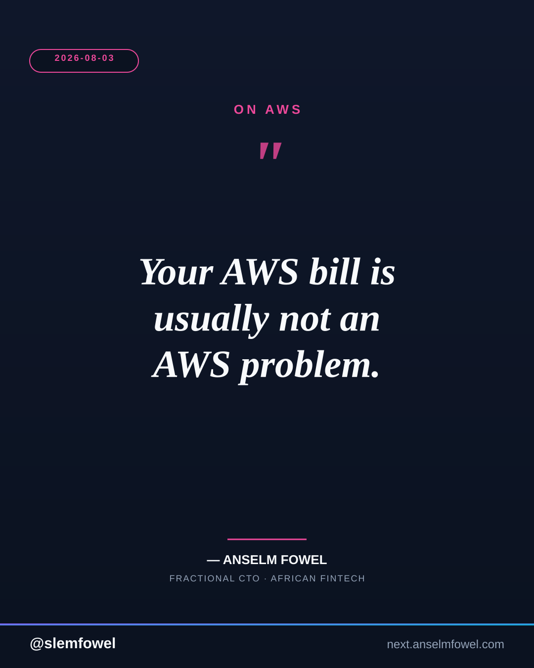 ON AWS — Anselm Fowel
