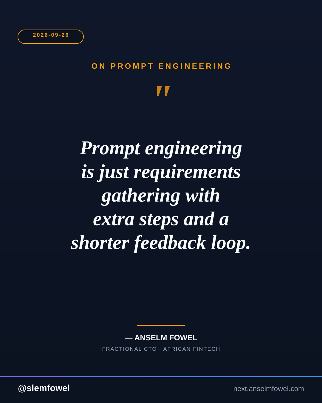 ON PROMPT ENGINEERING — Anselm Fowel