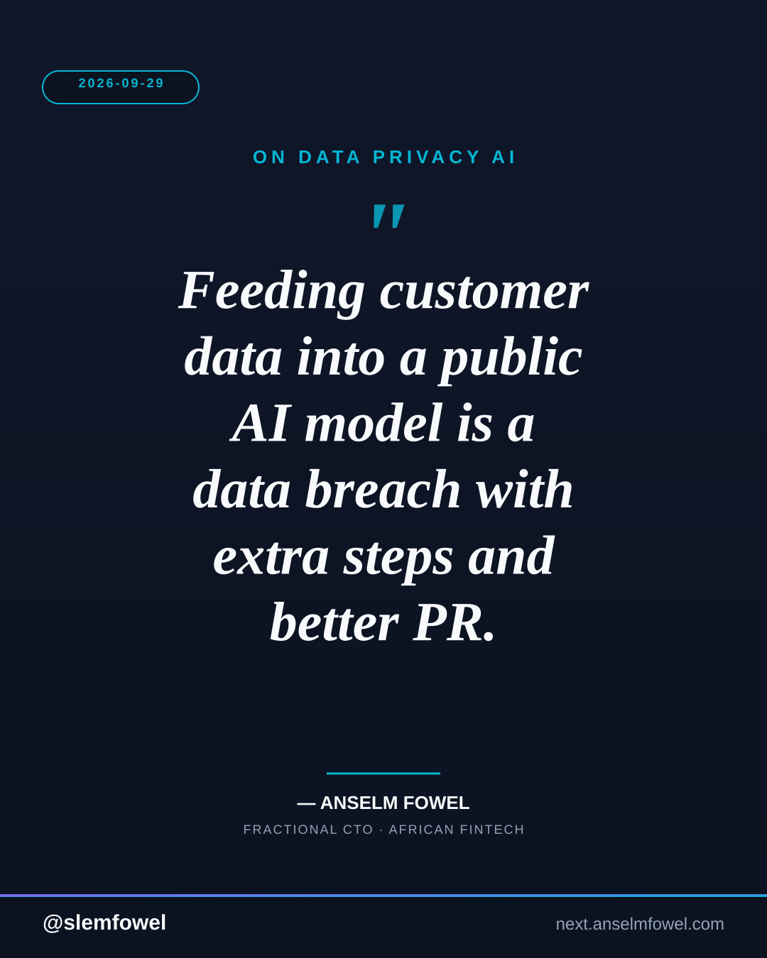 ON DATA PRIVACY AI — Anselm Fowel